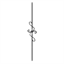 where 12mm Square Hammered Double Hook Bar Level Decorative Baluster - M21L12