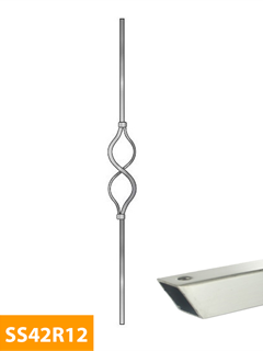 obtain 12mm-square-Decorative-Rake-Stainless-Steel-Baluster-SS42R12