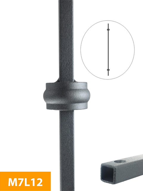 where 12mm Square Double Knuckle Level Baluster - M7L12H