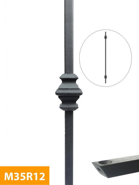 who 12mm Square Double Knuckle Rake Baluster - M35R12