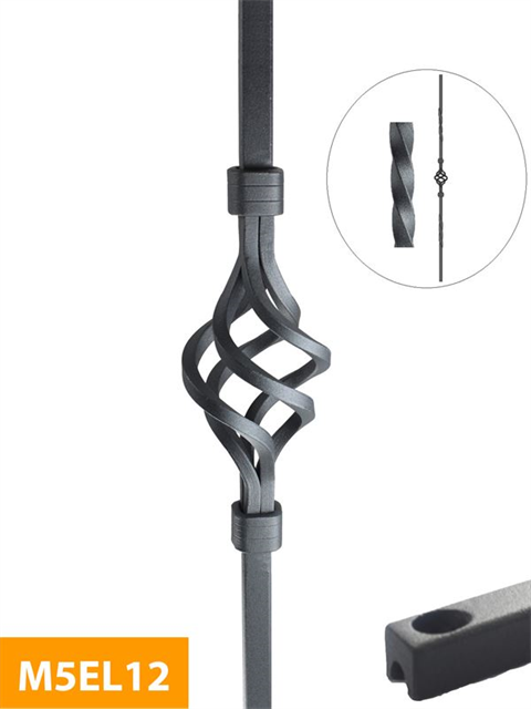 how 12mm Square Extra Long Twist Cage Level Baluster - M5EL12