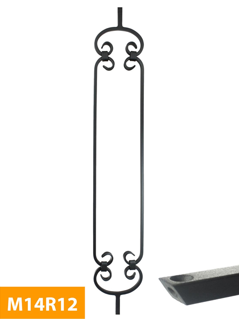 how 12mm Square French Panel Rake Baluster - M14R12