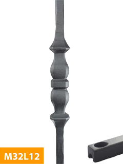 purchase 12mm-square-Hammer-Forged-Single-Knuckle-Level-Mild-Steel-Baluster-M32L12
