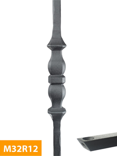 purchase 12mm-square-Hammer-Forged-Single-Knuckle-Rake-Mild-Steel-Baluster-M32R12