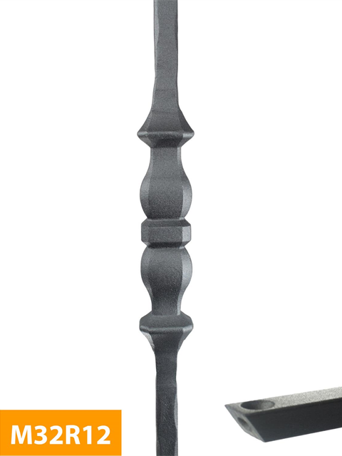 who 12mm Square Hammer Forged Single Knuckle Rake Baluster - M32R12