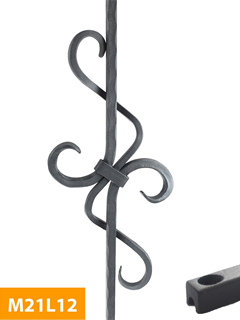 purchase 12mm-square-Hammered-Double-Hook-Bar-Decorative-Level-Mild-Steel-Baluster-M21L12