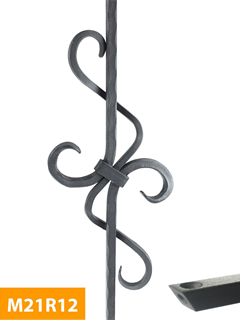 purchase 12mm-square-Hammered-Double-Hook-Bar-Decorative-Rake-Mild-Steel-Baluster-M21R12