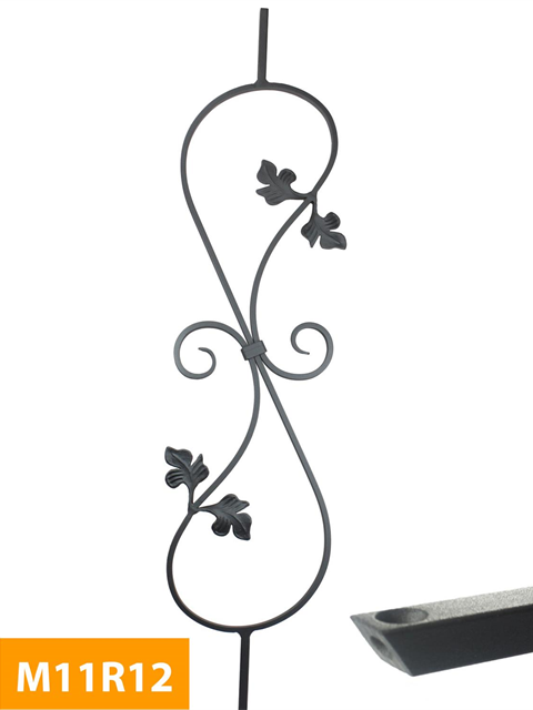 who 12mm Square S-Scroll Panel Level Baluster - M11R12
