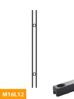order 12mm-square-Twin-Bar-Plain-Level-Mild-Steel-Baluster-M16L12