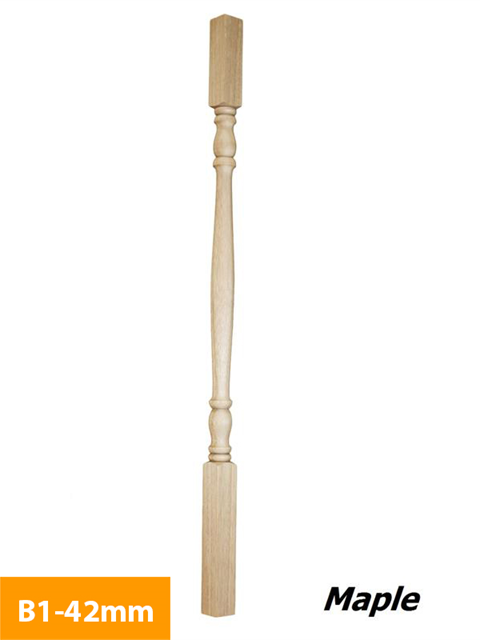 how 42mm Maple Square Turned Timber Baluster B1-42