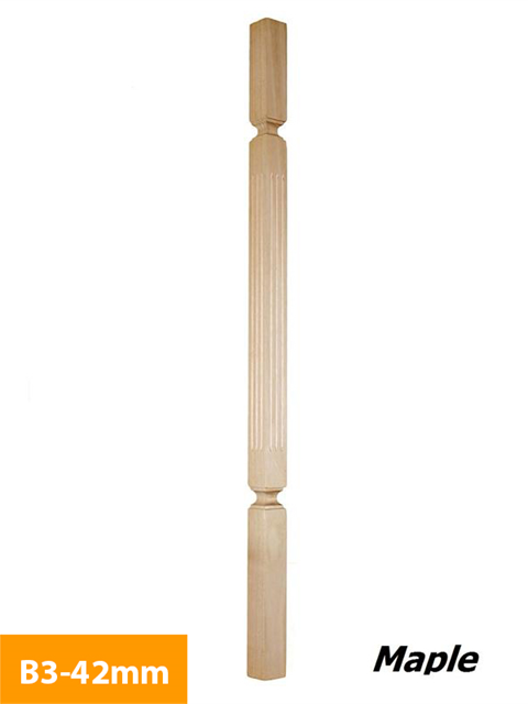 who 42mm Maple Square Turned Timber Baluster B3-42