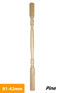 buy 42mm-Pine-Timber-Baluster-Square-Turned-B1-42