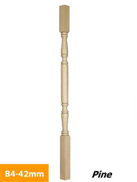 what 42mm Pine Square Turned Timber Baluster B4-42