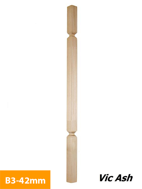 what 42mm Vic Ash Square Turned Timber Baluster B3-42