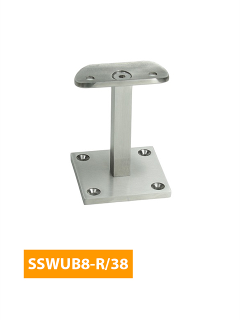 what 76mm Upright Handrail Bracket with Curved 38mm Saddle - SSWUB8-S/38 (Satin Finish)