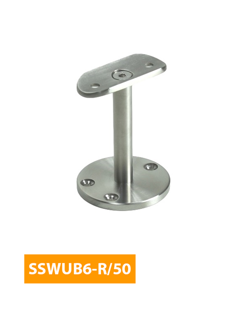 how 76mm Upright Handrail Bracket with Curved 50mm Saddle - SSWUB6-R/50 (Satin Finish)