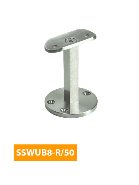 how 76mm Upright Handrail Bracket with Curved 50mm Saddle - SSWUB8-R/50 (Satin Finish)