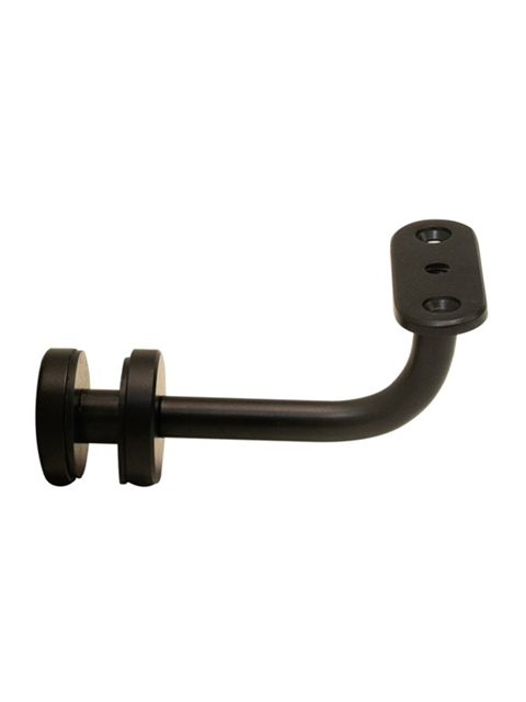 how 84mm Handrail Bracket for Glass with Flat Rounded Top - SSWB1-G/R - Black