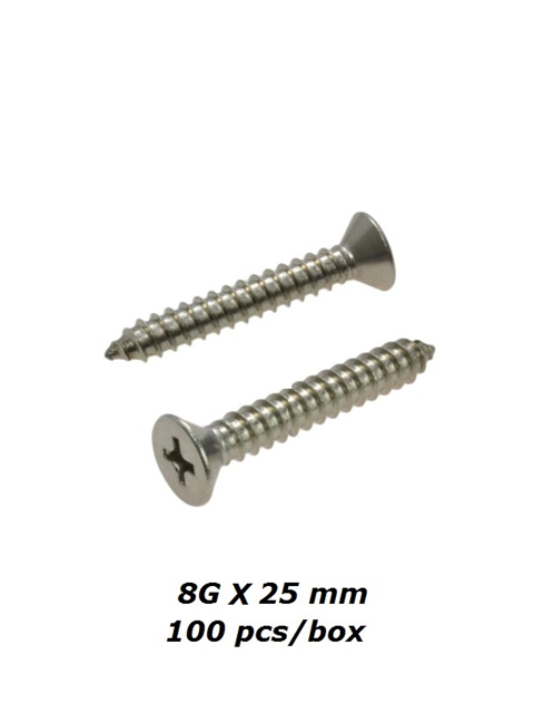 where 8g x 25mm Phillip CSK Stainless Steel Screws - 100pcs