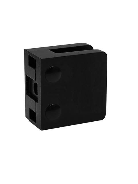 who Big Square Glass Clamp 55X55 mm for Flat Base - Black (with 10 mm Gasket)