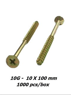 order 10g x 100mm Zinc Yellow Phillips Drive Screws - 1000pcs