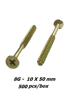 obtain 8g x 50mm Zinc Yellow Phillips Drive Screws - 500pcs