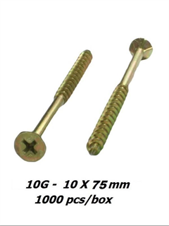 purchase 10g x 75mm Zinc Yellow Phillips Drive Screws - 1000pcs