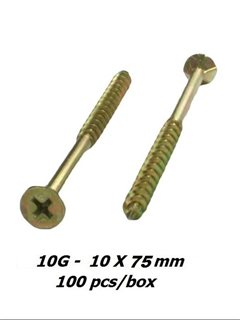 order 10g x 75mm Zinc Yellow Phillips Drive Screws - 100pcs