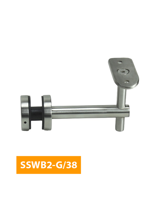 how 84mm Handrail Bracket for Glass with Curved 38mm Top - SSWB2-G/38 (Satin Finish)