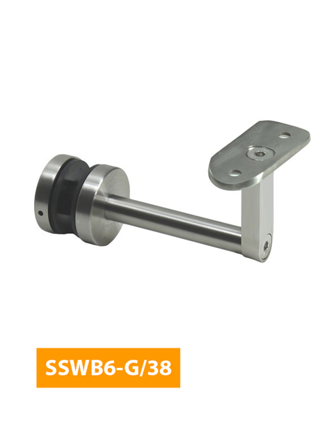 what 84mm Handrail Bracket for Glass with Curved 38mm Top - SSWB6-G/38 (Satin Finish)