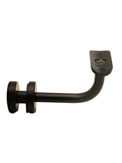 buy 84mm Handrail Bracket for Glass with Curved 38mm Top - SSWB1-G/38 - Black