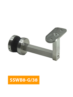 buy 84mm Handrail Bracket for Glass with Curved 38mm Top - SSWB8-G/38 (Satin Finish)