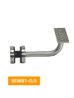 buy 84mm Handrail Bracket for Glass with Flat Rectangular Top - SSWB1-G/S (Satin Finish)
