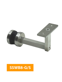 purchase 84mm Handrail Bracket for Glass with Flat Rectangular Top - SSWB8-G/S (Satin Finish)
