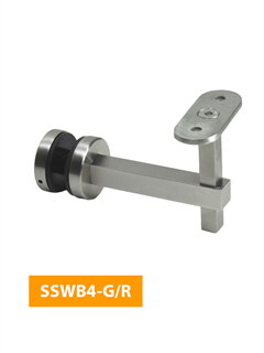 buy 84mm Handrail Bracket for Glass with Flat Rounded Top - SSWB4-G/R (Satin Finish)