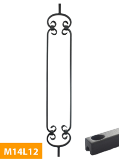 obtain 12mm Square French Panel Level Baluster - M14L12