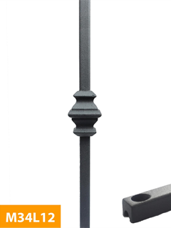 purchase 12mm Square Single Knuckle Level Baluster - M34L12