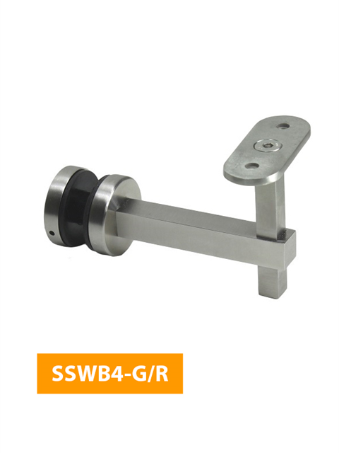 who 84mm Handrail Bracket for Glass with Flat Rounded Top - SSWB4-G/R (Satin Finish)