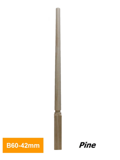 obtain 42mm Pine Square Turned Timber Baluster B60-42