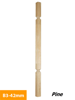 obtain 42mm Pine Square Turned Timber Baluster B3-42