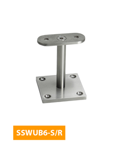 obtain 76mm Upright Handrail Bracket with Flat Rounded Saddle - SSWUB6-S/R (Satin Finish)