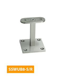 purchase 76mm Upright Handrail Bracket with Flat Rectangular Saddle - SSWUB8-S/R (Satin Finish)