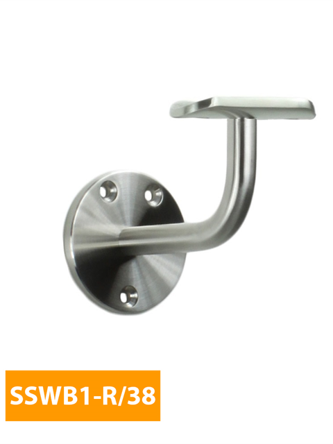 who 80mm Round Handrail Bracket with 38mm Curved Top - SSWB1-R/38 (Satin Finish)