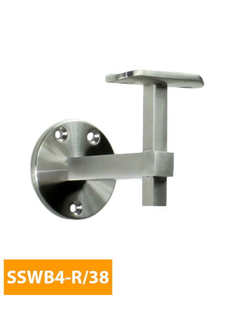 how 80mm Round Handrail Bracket with 38mm Curved Top - SSWB4-R/38 (Satin Finish)