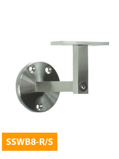 purchase Wall-Mounted-80mm-Round-Handrail-Bracket-with-Flat-Rectangular-Top-SSWB8-R-S