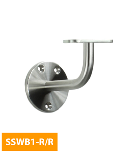 buy Wall-Mounted-80mm-Round-Handrail-Bracket-with-Flat-Round-Top-SSWB1-R-R
