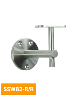 buy Wall-Mounted-80mm-Round-Handrail-Bracket-with-Flat-Round-Top-SSWB2-R-R