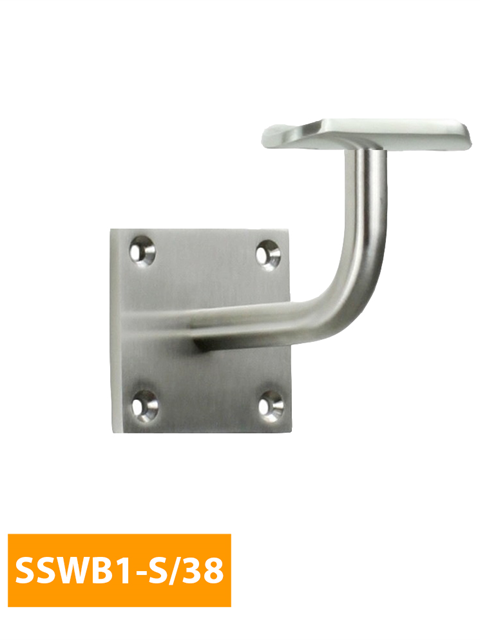 how 80mm Square Handrail Bracket with 38mm Curved Top - SSWB1-S/38 (Satin Finish)