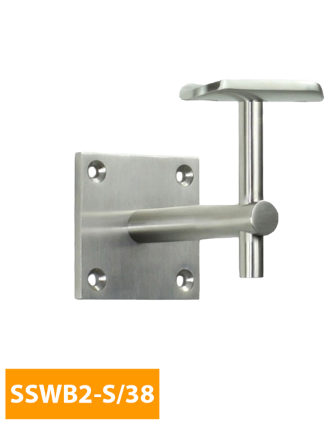 how 80mm Square Handrail Bracket with 38mm Curved Top - SSWB2-S/38 (Satin Finish)