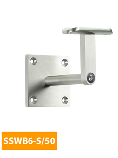 buy Wall-Mounted-80mm-Square-Handrail-Bracket-with-50mm-Curved-Top-SSWB6-S-50
